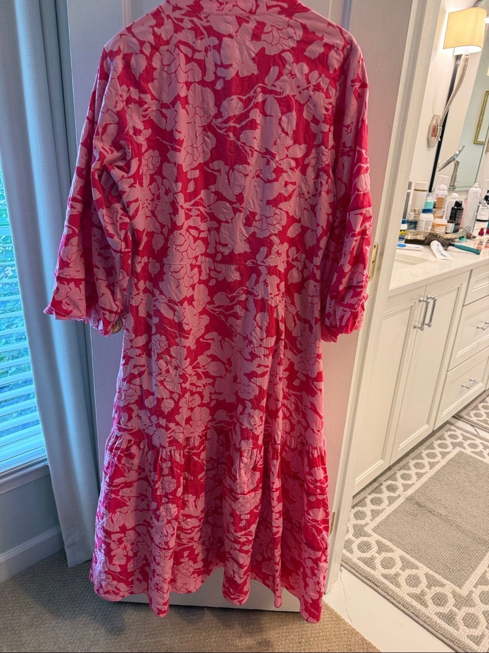 HYacinth House Pink Floral Midi Dress - Lightweight Women's Dress - Picture 2 of 9